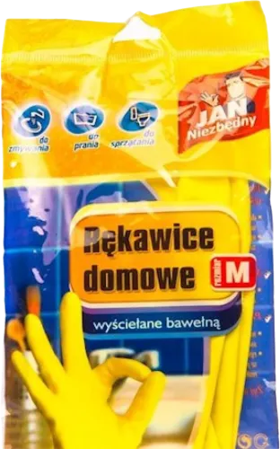 Household gloves niezbedny size M 1 pair latex yellow