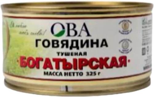 Ova Bogatyrskaya Stewed Beef Canned Meat