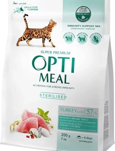  Dry Food for Sterilized and Neutered Cats 12+ Months with Turkey and Oat