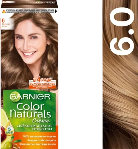 Saç üçün qalıcı krem-boya Color Naturals 6 Dərin açıq şabalıdı.