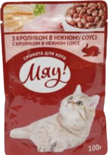 Wet food for adult cats with rabbit meat Myau!