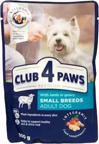 Wet food for adult small breed dogs with lamb