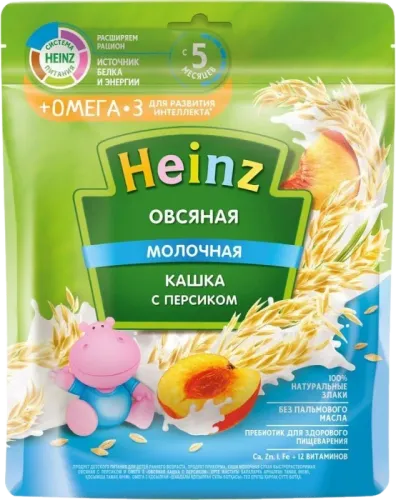 Овсяная каша с молоком и персиком