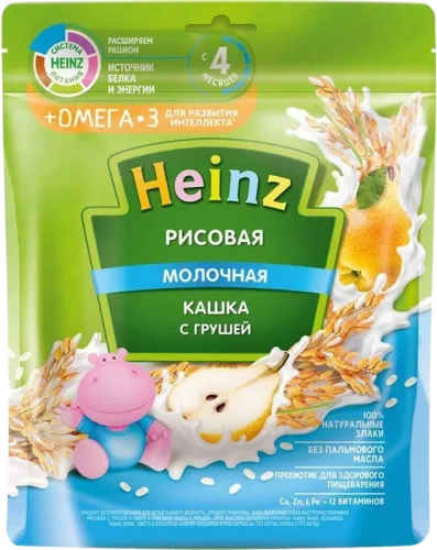 Молочная рисовая каша с грушей