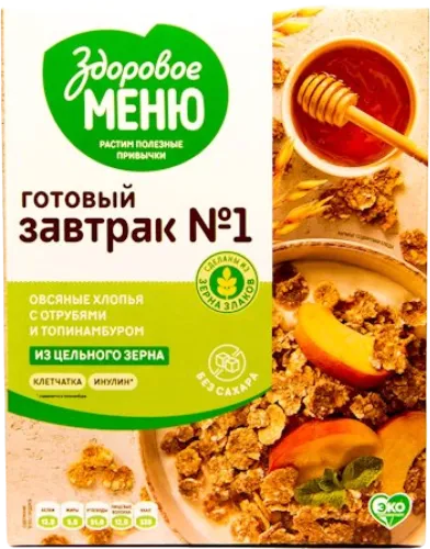 Овсяные хлопья c топинамбуром и отрубями Здоровое Меню №1