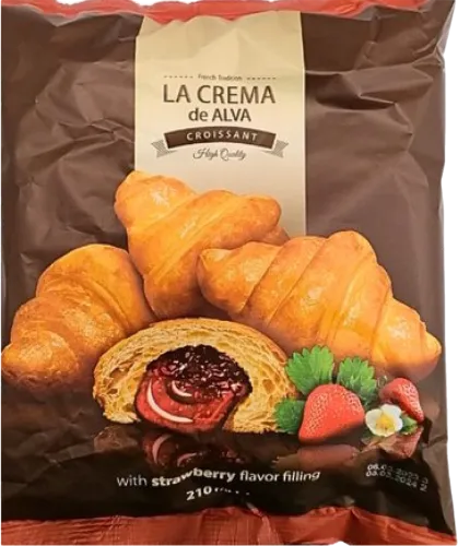 Croissants with strawberry jam 