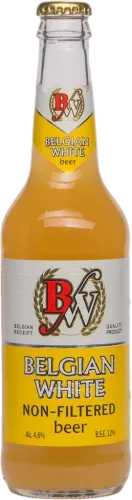 Beer unfiltered in a glass bottle