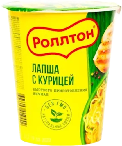Noodles "Rollton" with chicken "hot portion"