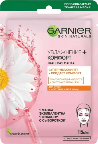 Fabric face mask Skin Naturals Moisturizing + Comfort for dry and sensitive skin