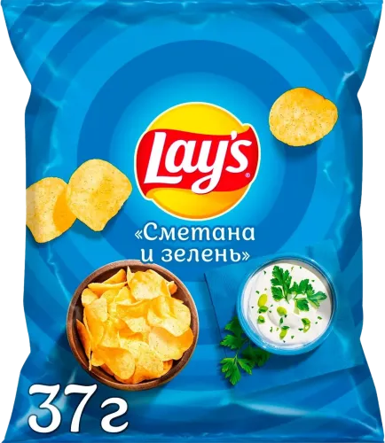 Чипсы Сметана и зелень