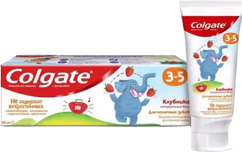 Детская зубная паста Клубника с фтором от 3 до 5 лет