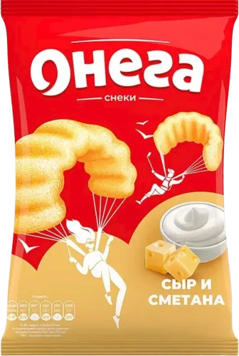 Onega snacks with sour cream and cheese flavor