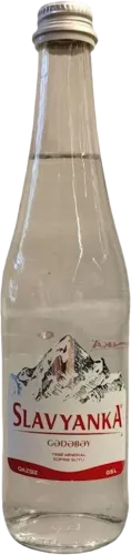 Drinking water in glass bottle