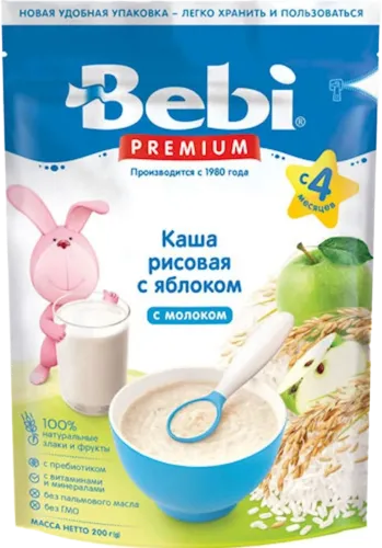 Молочная каша овсяная с яблоком 4+ 
