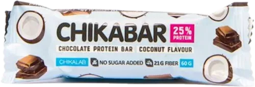 Protein bar Chikabar Coconut with chocolate filling