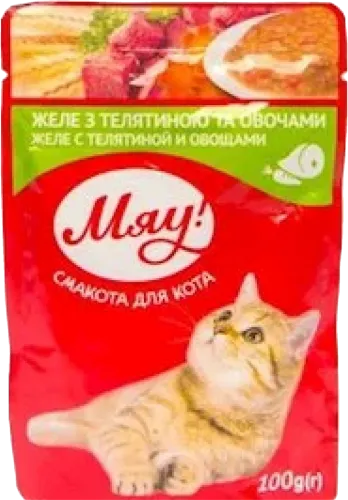 Влажный корм для кошек от 3 до 12 месяцев Желе с телятиной и овощами