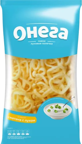 Onega Onion Rings Snacks with Sour Cream and Onion Flavor