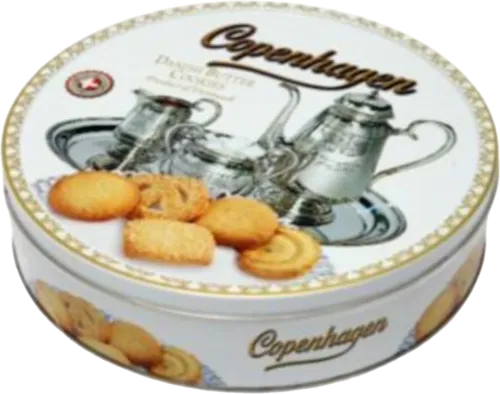 Bisca Copenhagen White Cookies in a tin box