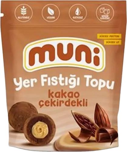 Yüksək proteinli Yer fıstıgı kakao ilə toplar şəkərsiz
