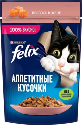 Корм влажный лосось в желе