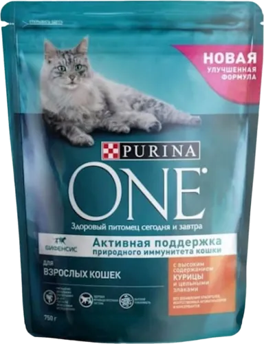 Сухой корм для взрослых кошек с курицей и цельными злаками