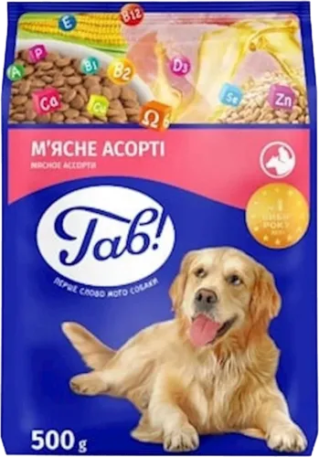 Сухой корм для взрослых собак мясное ассорти 