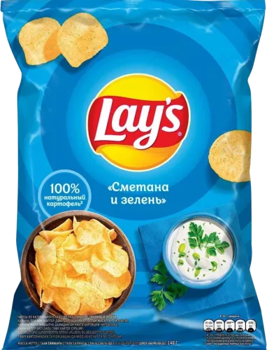 Чипсы Сметана и зелень