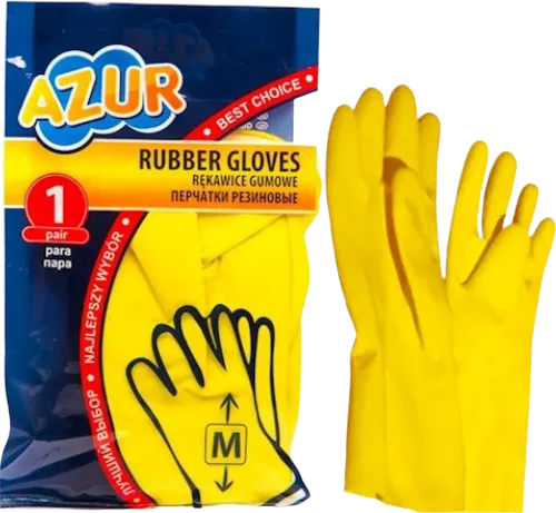 York Household Gloves size M 1 pair latex yellow