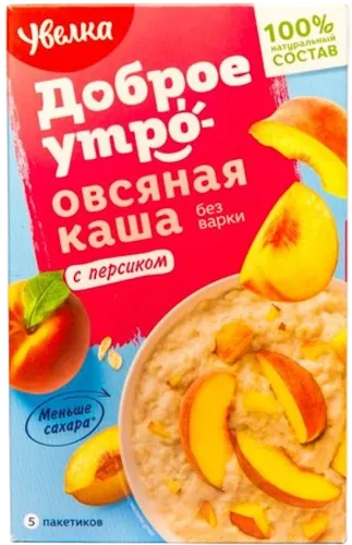 Instant oatmeal porridge Uvelka Siyuminutka with peach