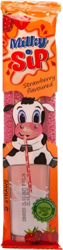 Milky Sip Strawberry Drinking Straw