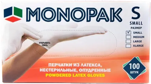 Нитриловые перчатки Monopak без пудры