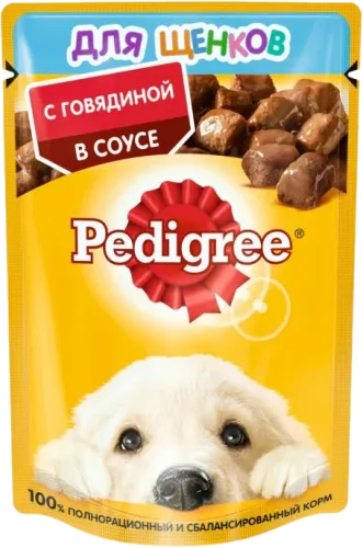 Корм для собак с говядиной в соусе