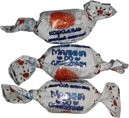 Malinli və qaymaqlı karamelli konfet